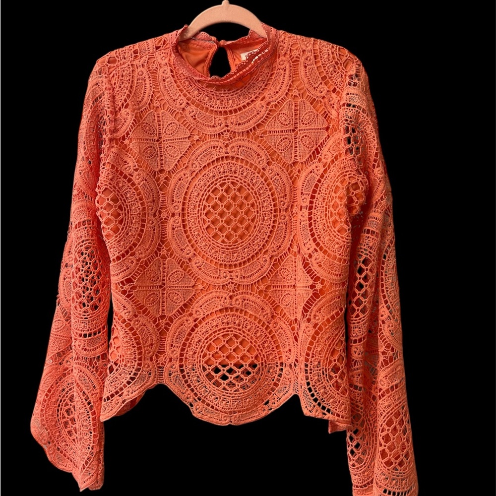 Ultra Pink Brand Peach Cropped Blouse